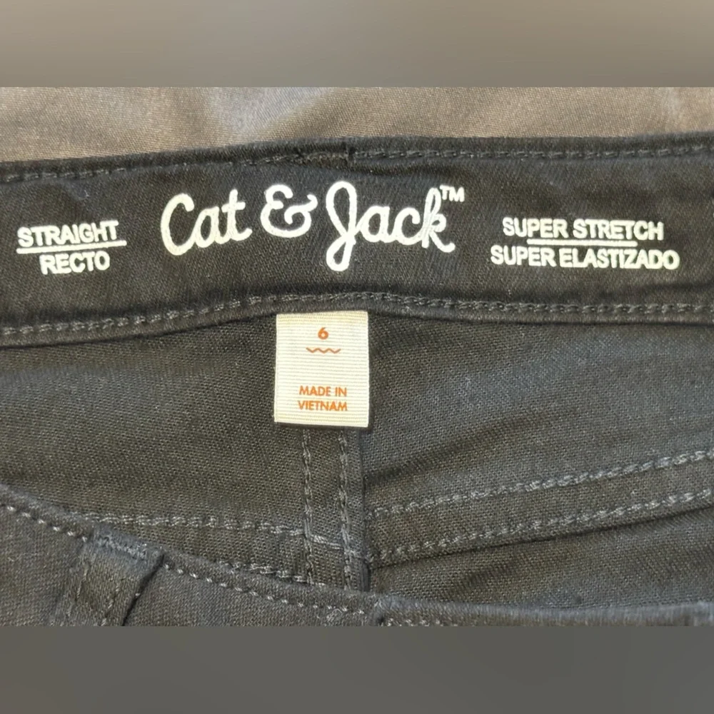 Cat & Jack Classic Black Jeans sz 6 NWT